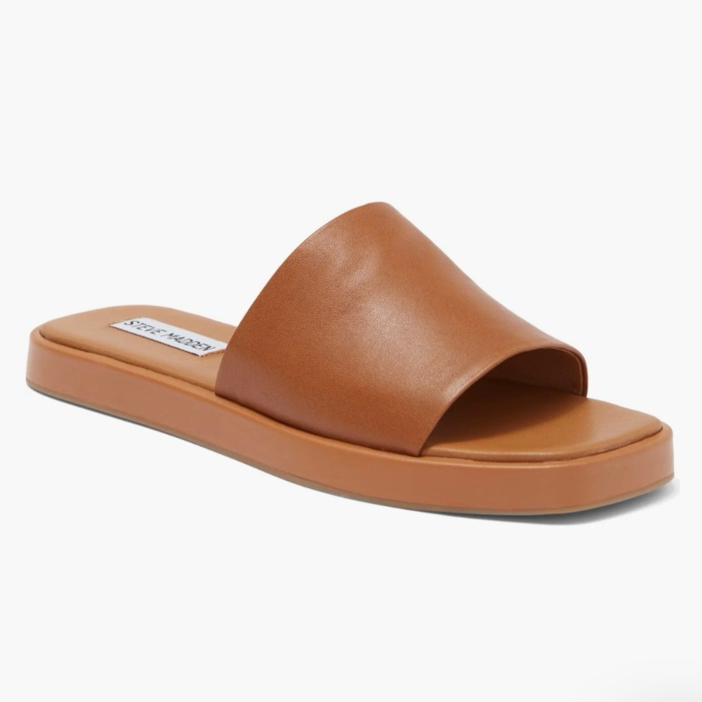 Steve Madden Tan Slide Sandals
